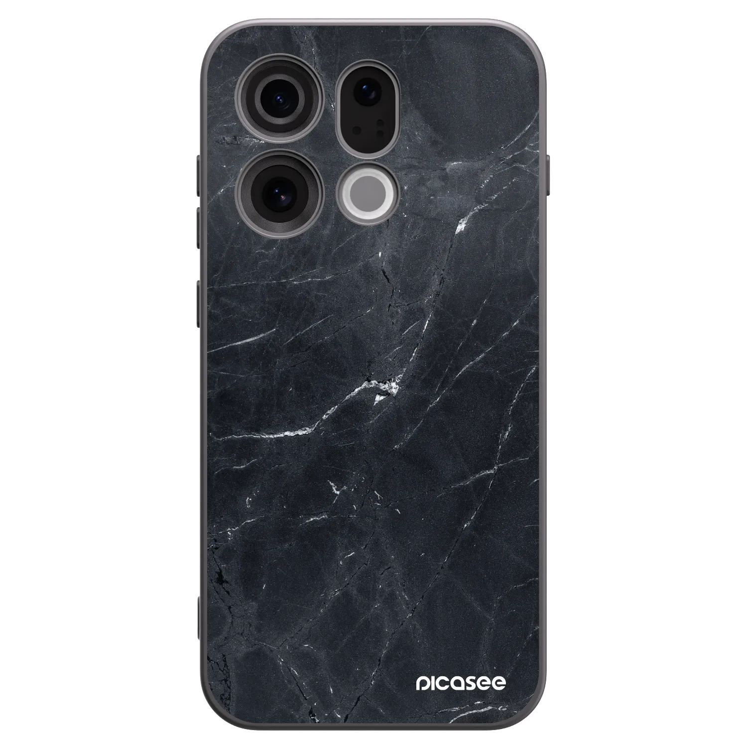 Picasee silikonový černý obal pro OPPO Find X9 - Black marble
