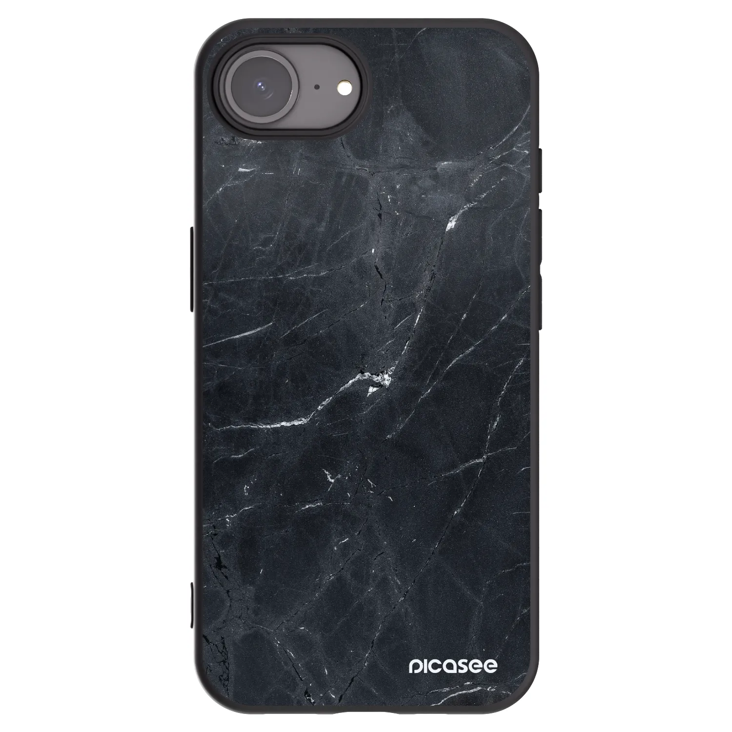 Picasee silikonový černý obal pro Apple iPhone 17e - Black marble