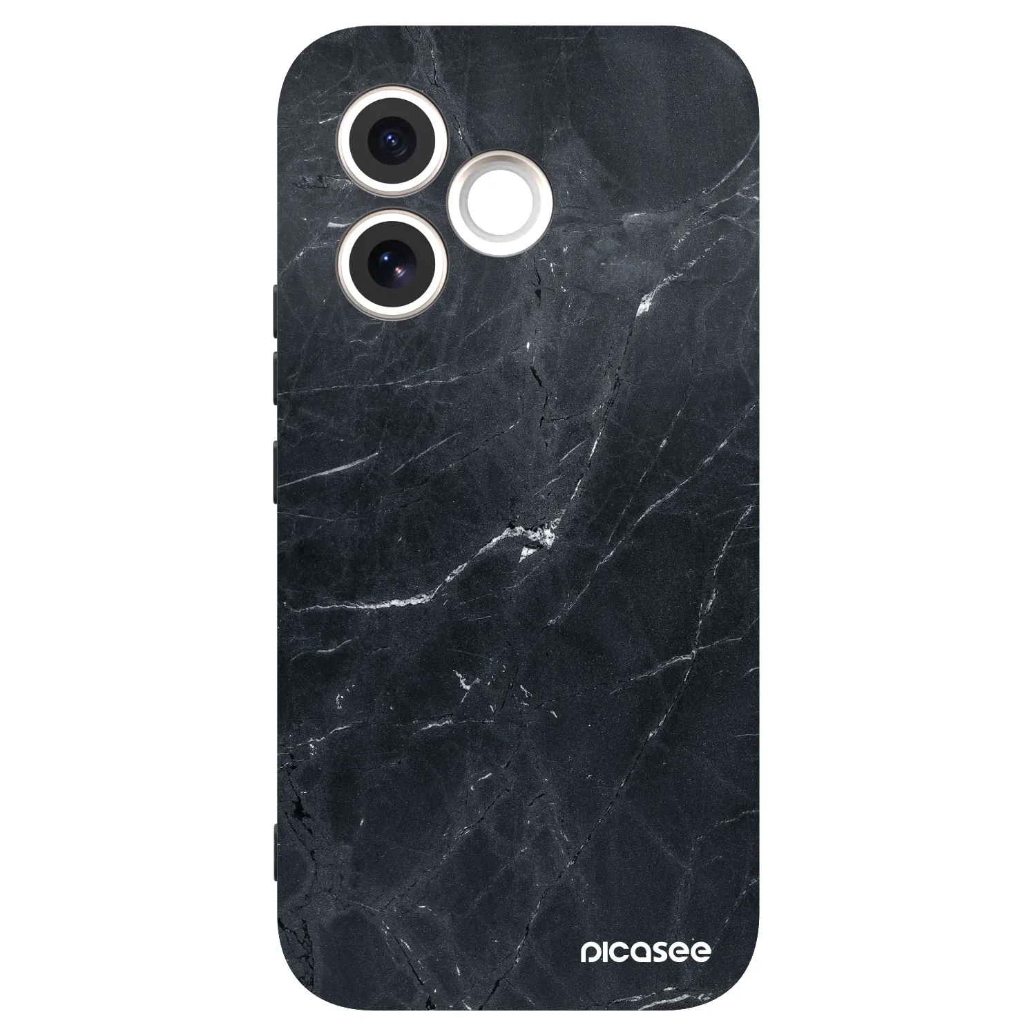Picasee silikonový černý obal pro Honor 600 Lite - Black marble