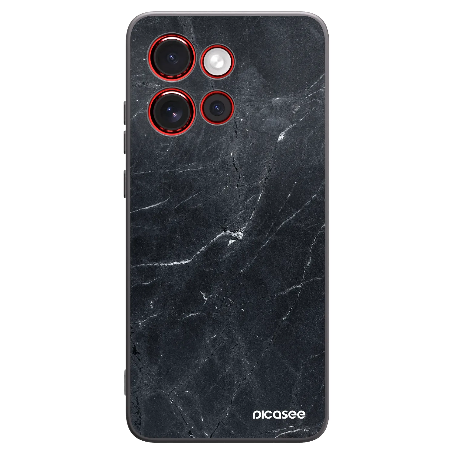 Picasee silikonový černý obal pro Motorola Edge 60 Neo 5G - Black marble