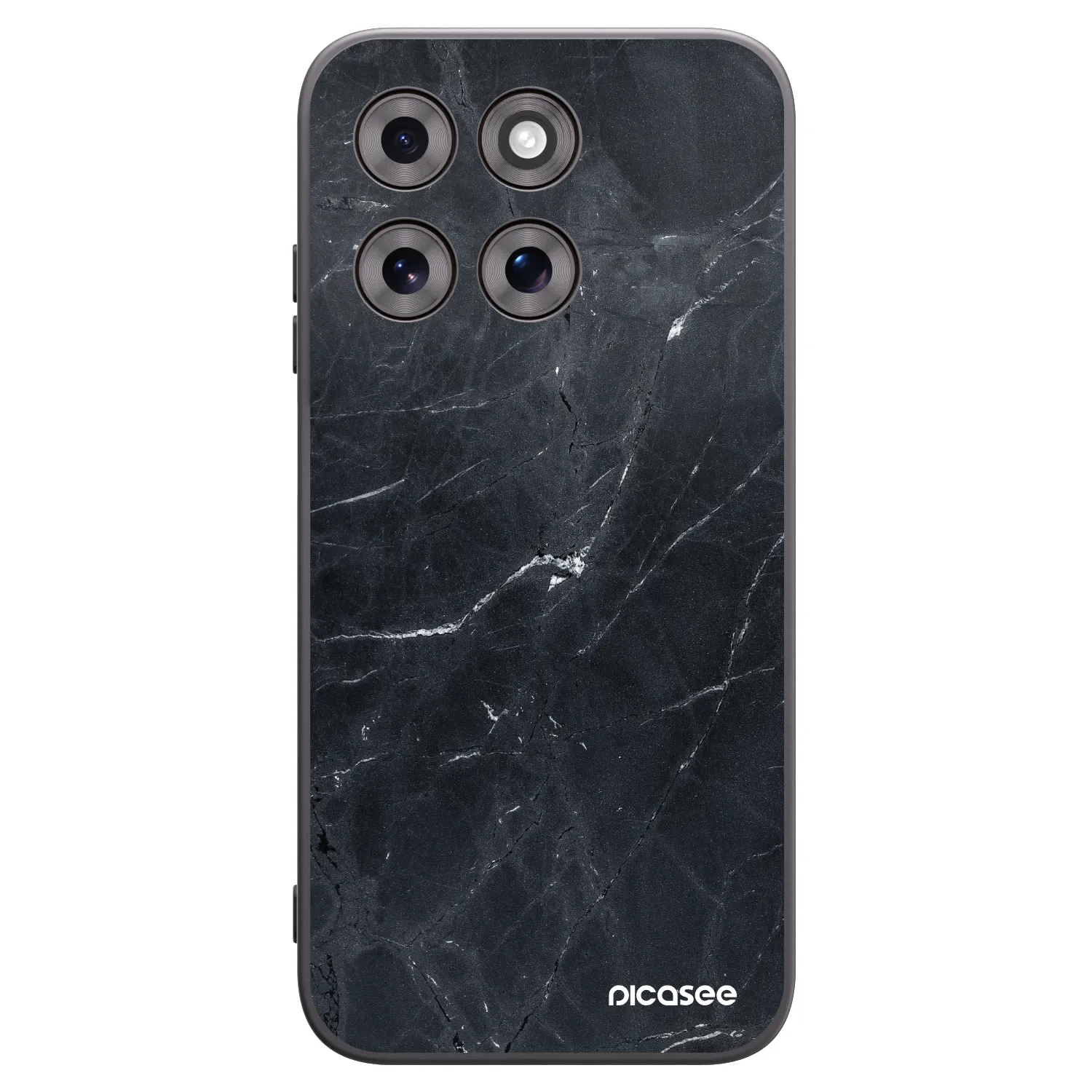Picasee silikonový černý obal pro Motorola Moto G77 - Black marble