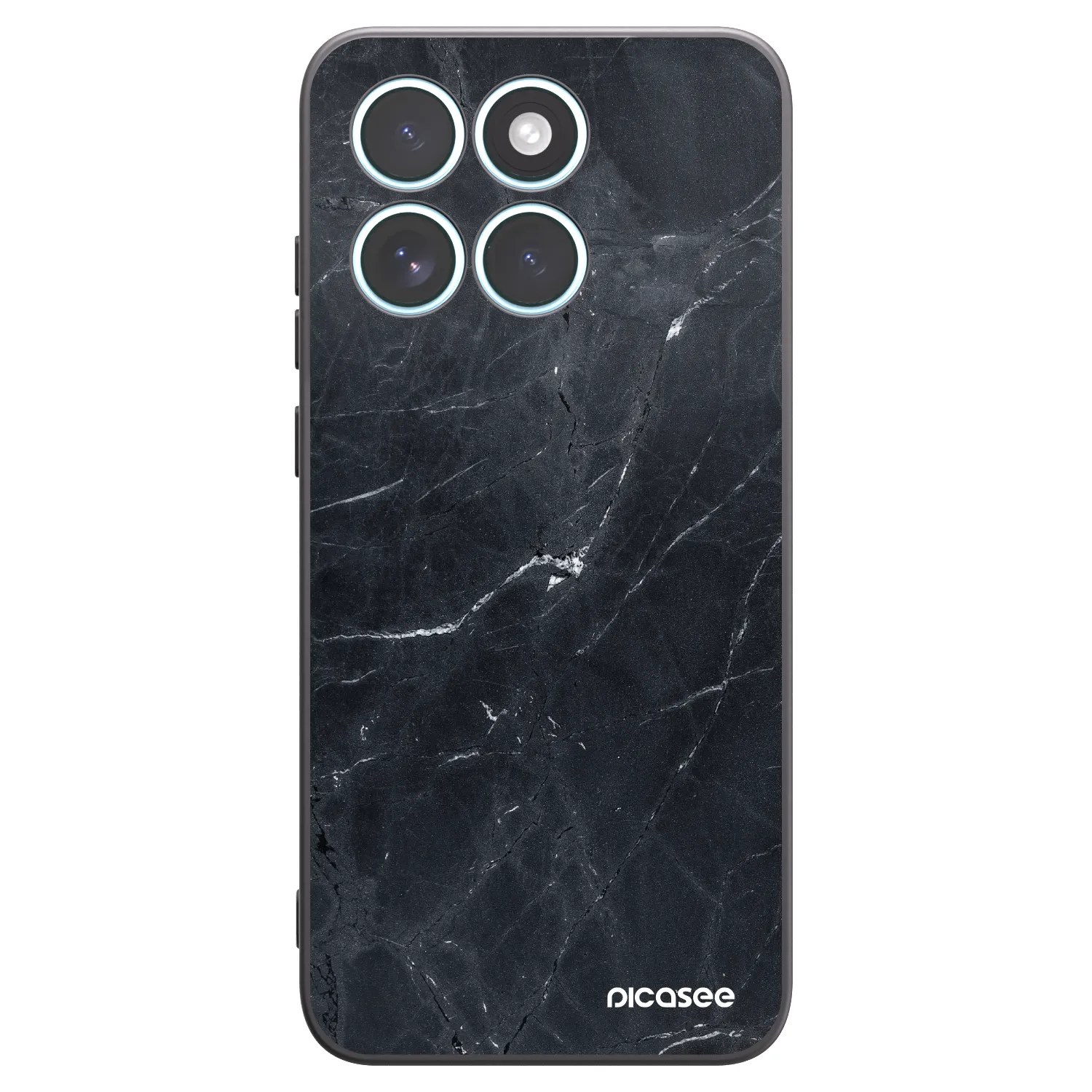 Picasee silikonový černý obal pro Motorola Edge 70 Fusion - Black marble