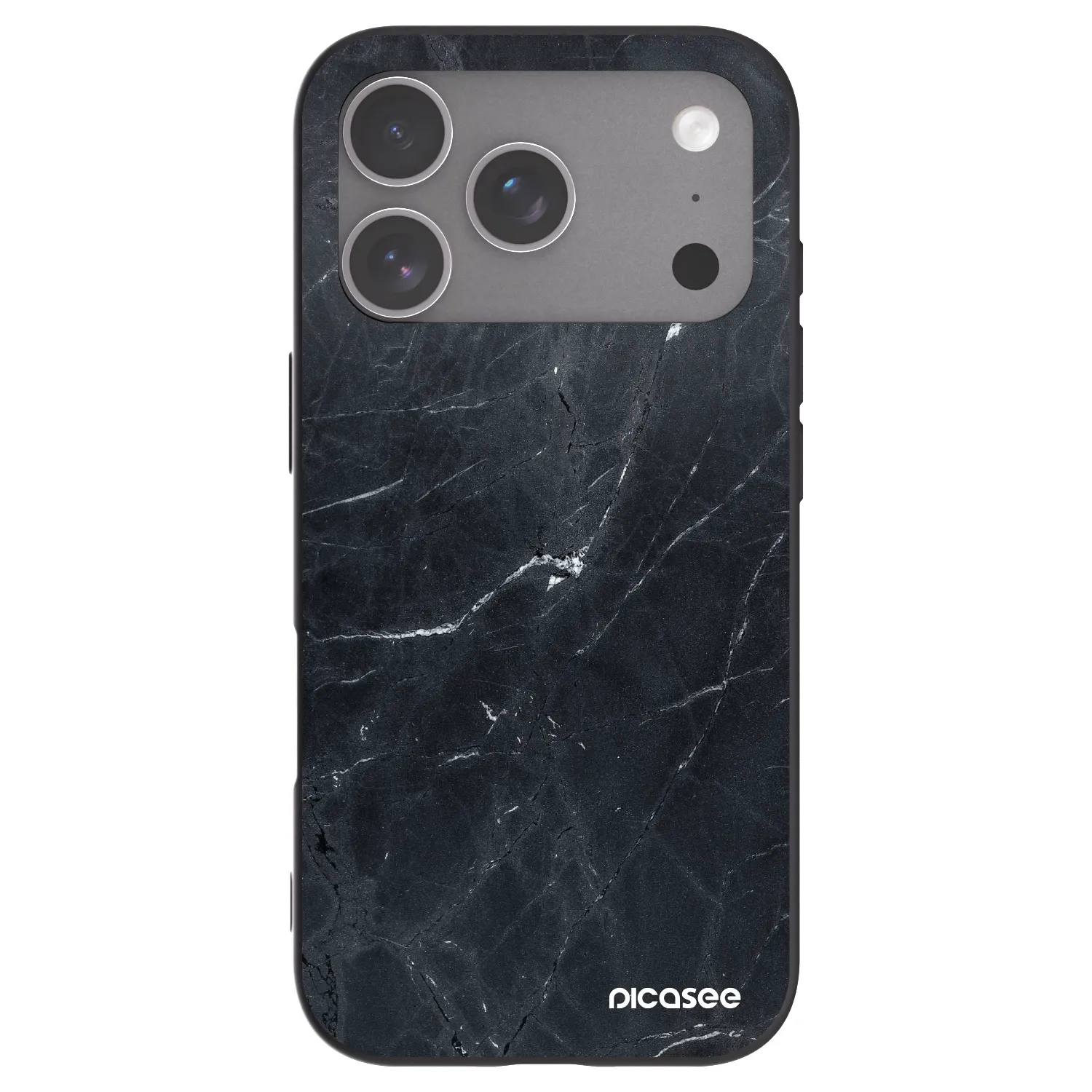 Picasee silikonový černý obal pro Apple iPhone 18 Pro - Black marble