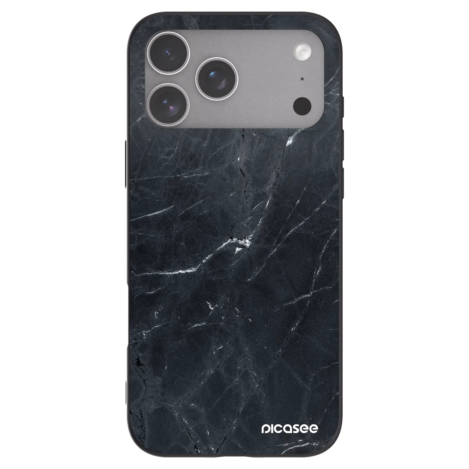 Picasee silikonový černý obal pro Apple iPhone 18 Pro Max - Black marble