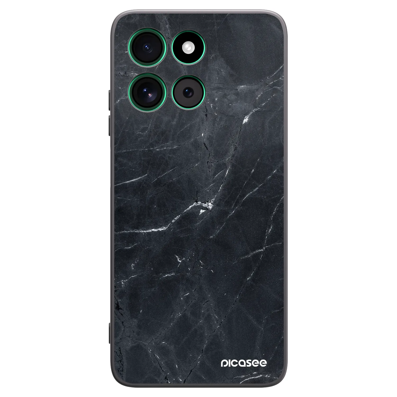 Picasee silikonový černý obal pro Motorola Moto G57 Power - Black marble