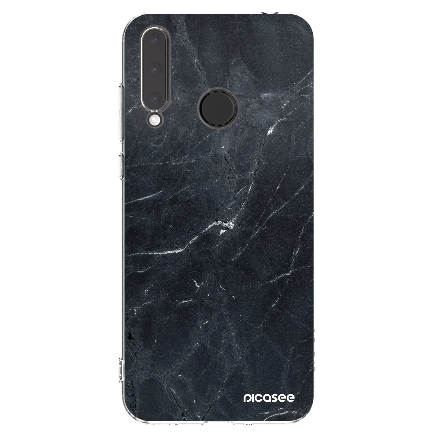 Picasee silikonový průhledný obal pro Honor 20 Lite - Black marble