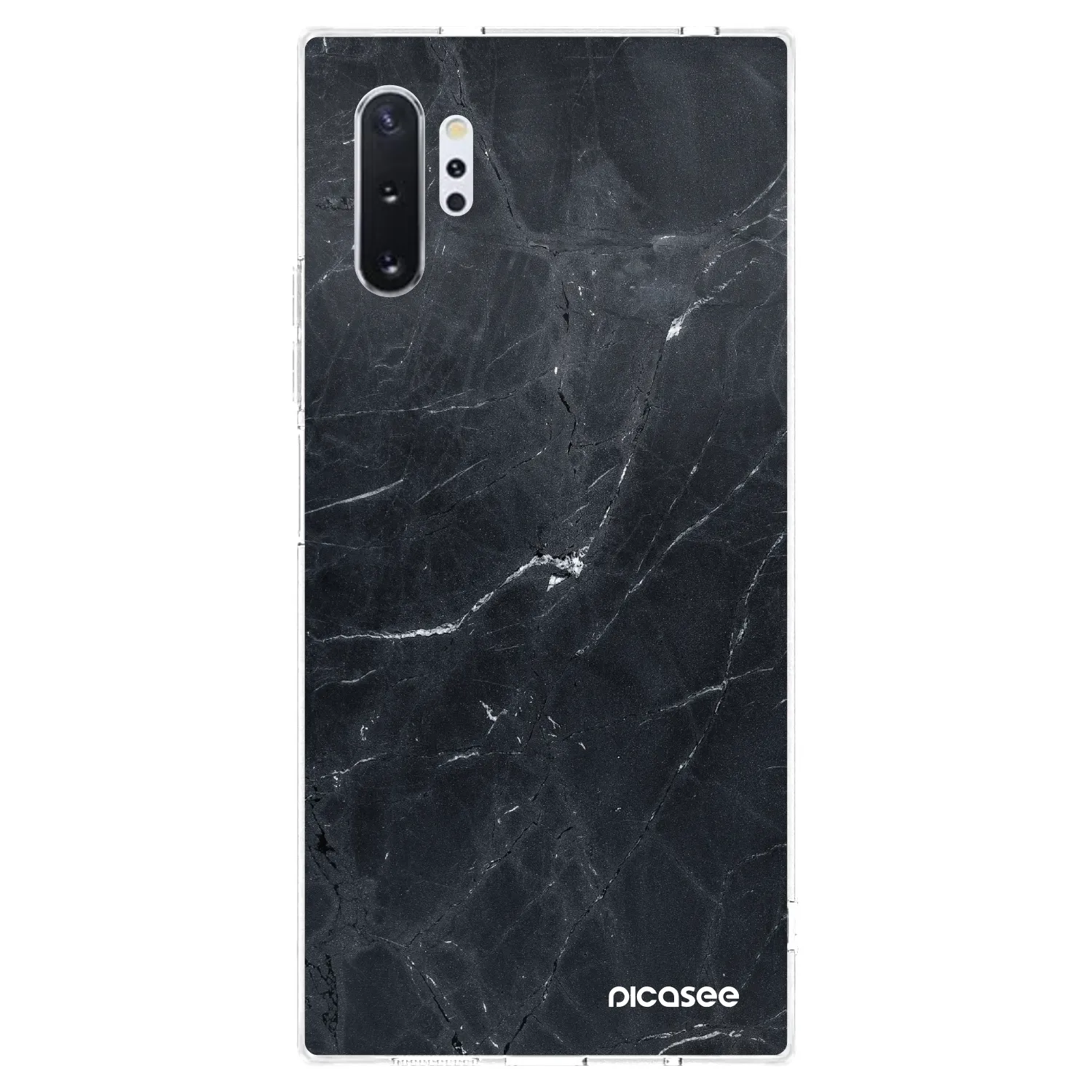 Picasee silikonový průhledný obal pro Samsung Galaxy Note 10+ N975F - Black marble