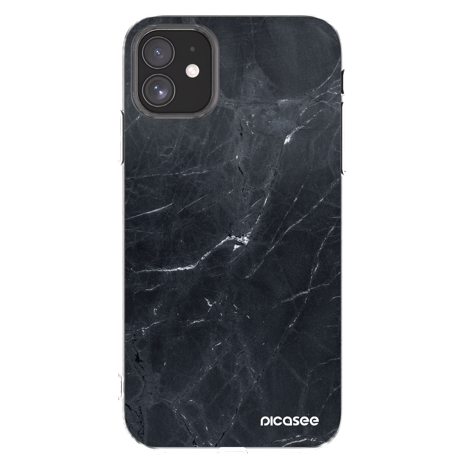 Picasee silikonový průhledný obal pro Apple iPhone 11 - Black marble