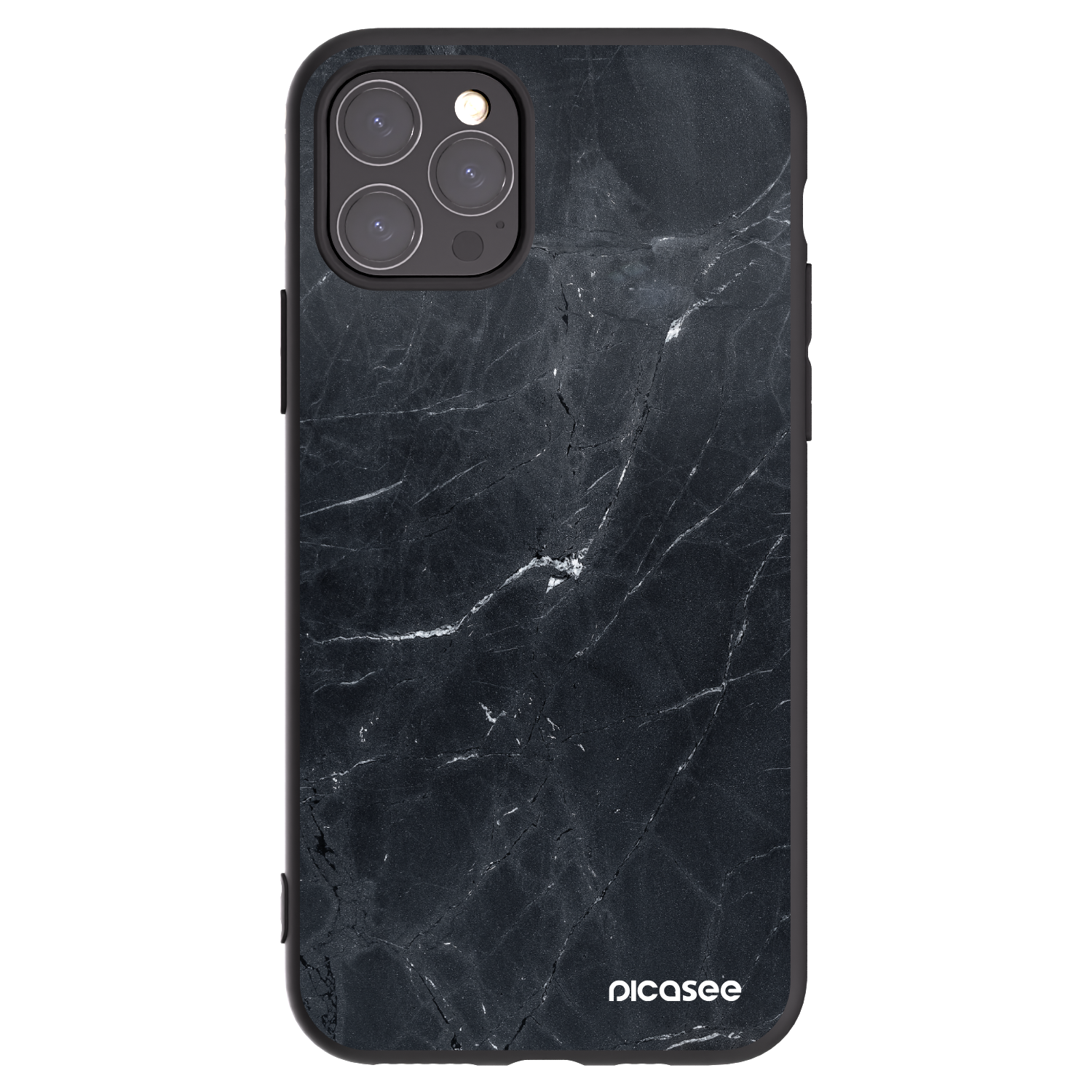 Picasee silikonový černý obal pro Apple iPhone 11 Pro - Black marble