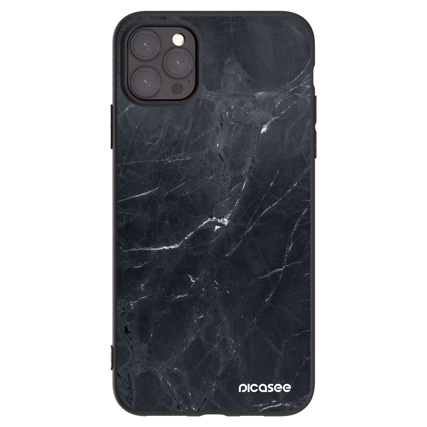 Picasee silikonový černý obal pro Apple iPhone 11 Pro Max - Black marble