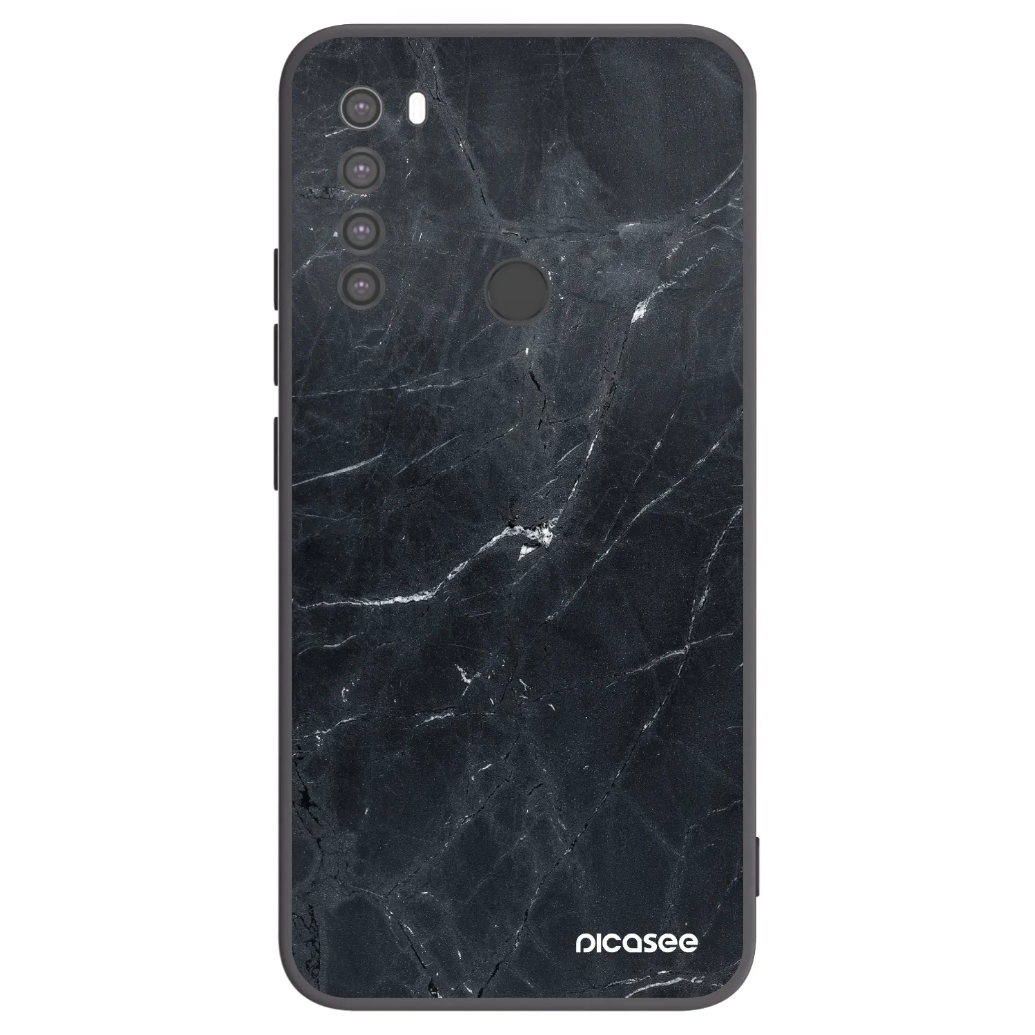 Picasee silikonový černý obal pro Xiaomi Redmi Note 8 - Black marble