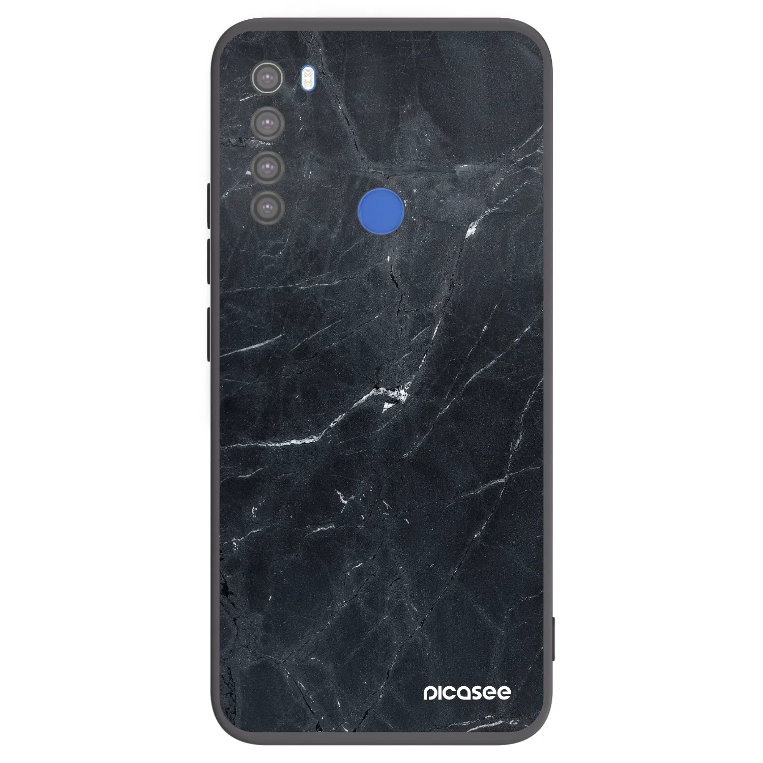 Picasee silikonový černý obal pro Xiaomi Redmi Note 8T - Black marble