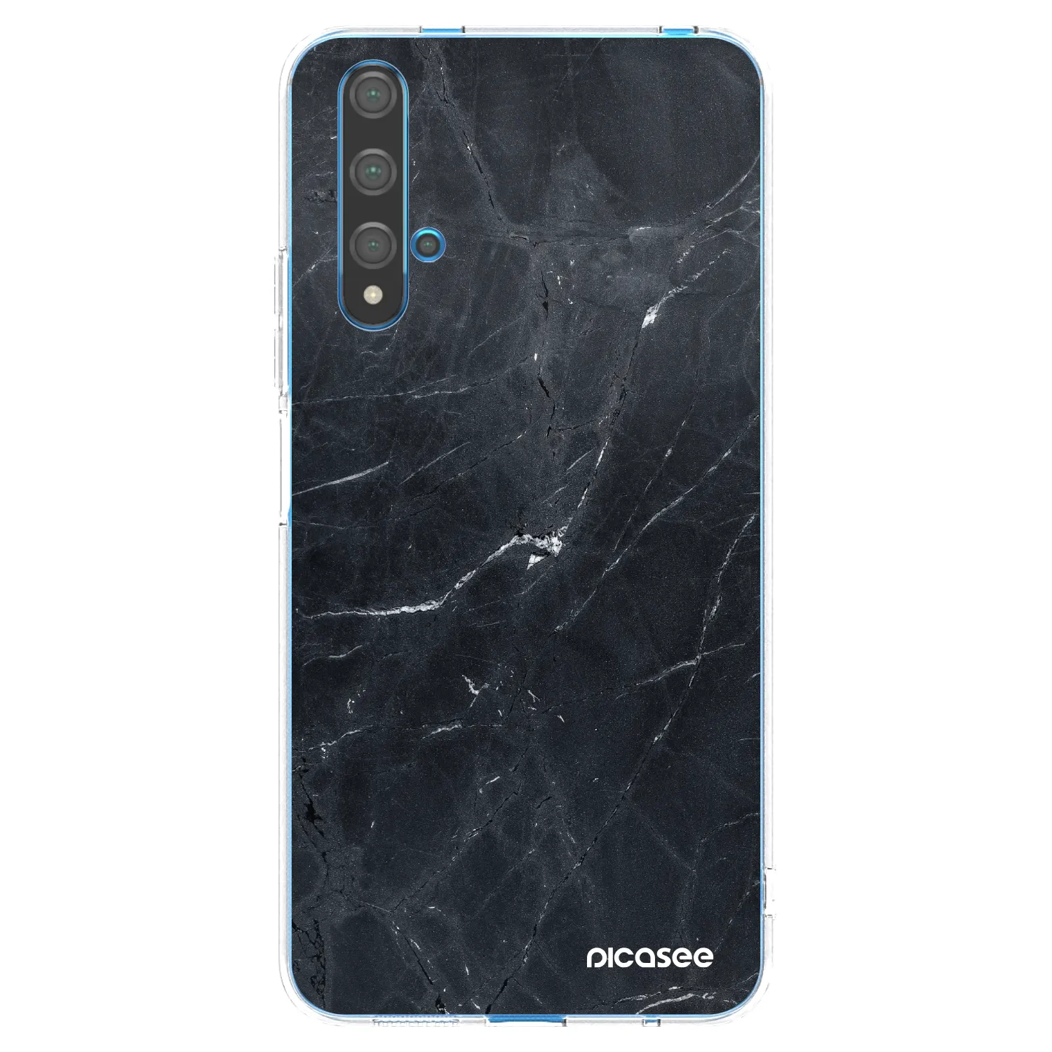 Picasee silikonový průhledný obal pro Huawei Nova 5T - Black marble