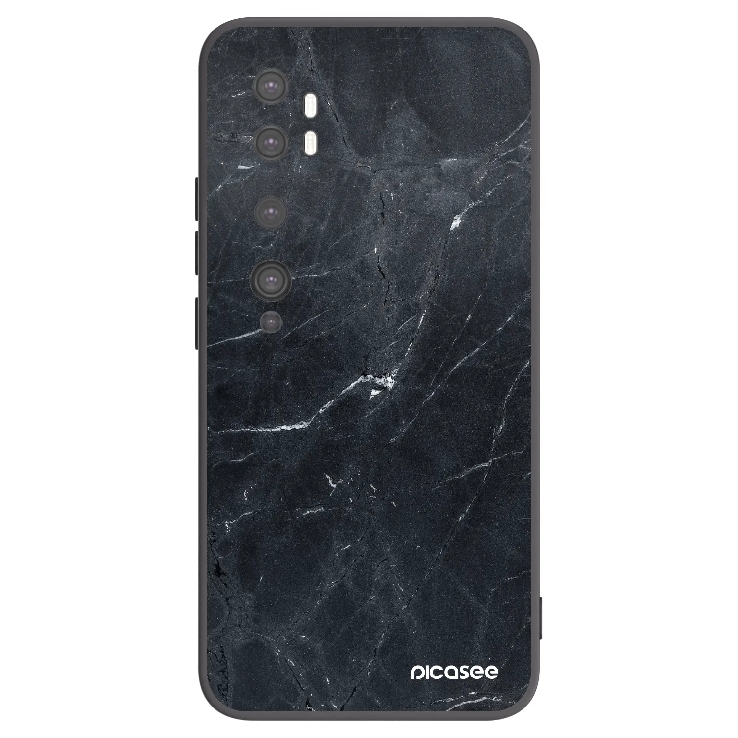 Picasee silikonový černý obal pro Xiaomi Mi Note 10 (Pro) - Black marble