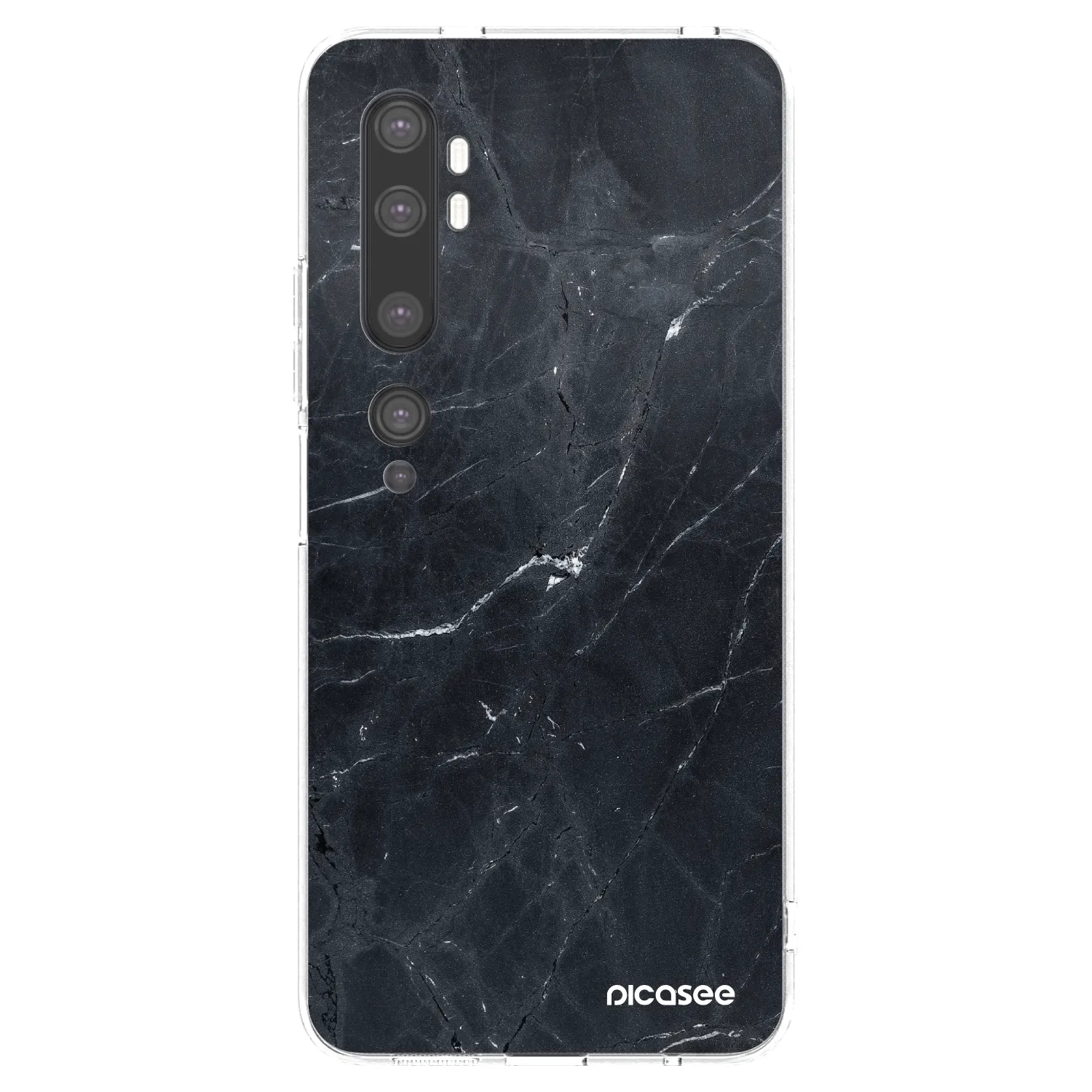 Picasee silikonový průhledný obal pro Xiaomi Mi Note 10 (Pro) - Black marble