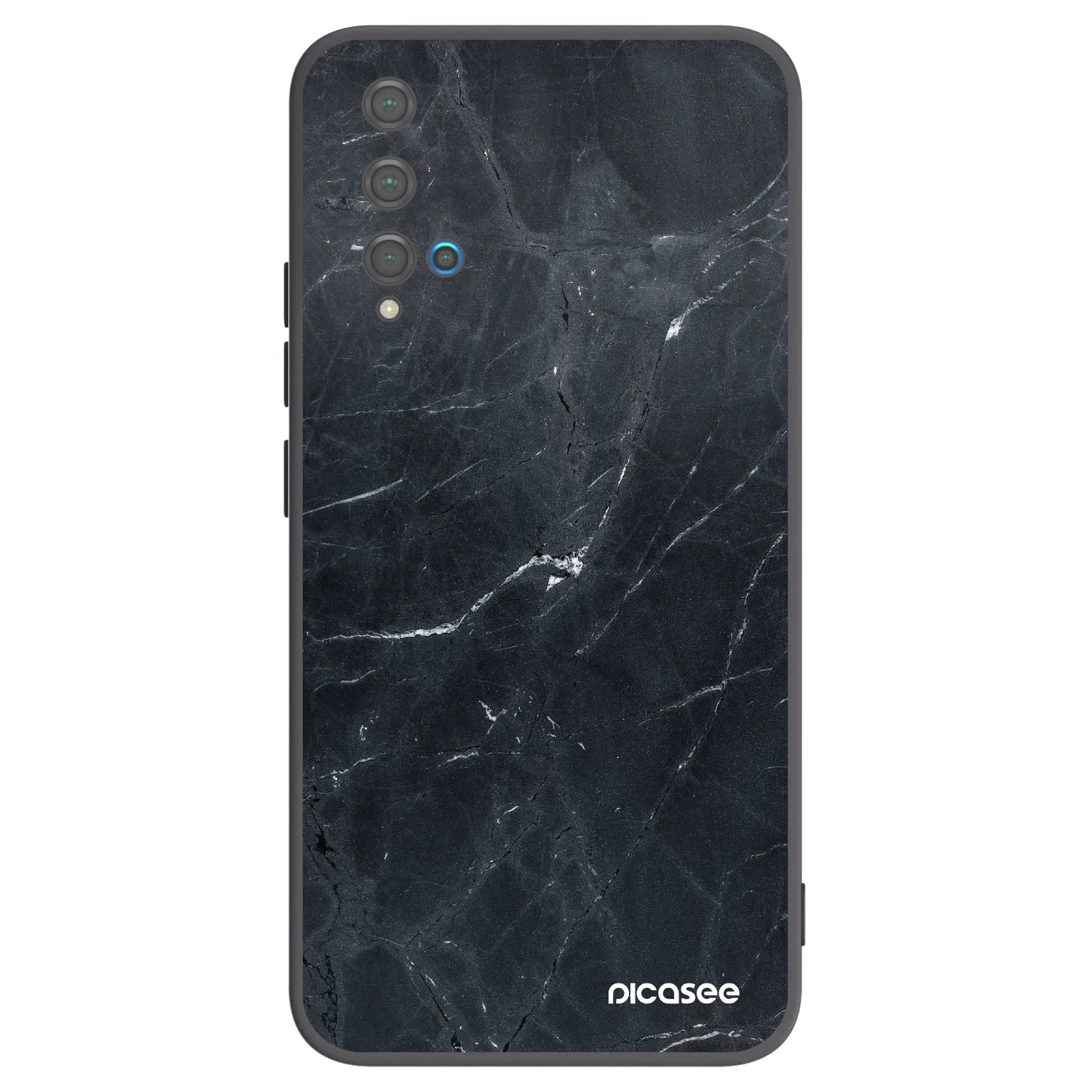 Picasee silikonový černý obal pro Huawei Nova 5T - Black marble