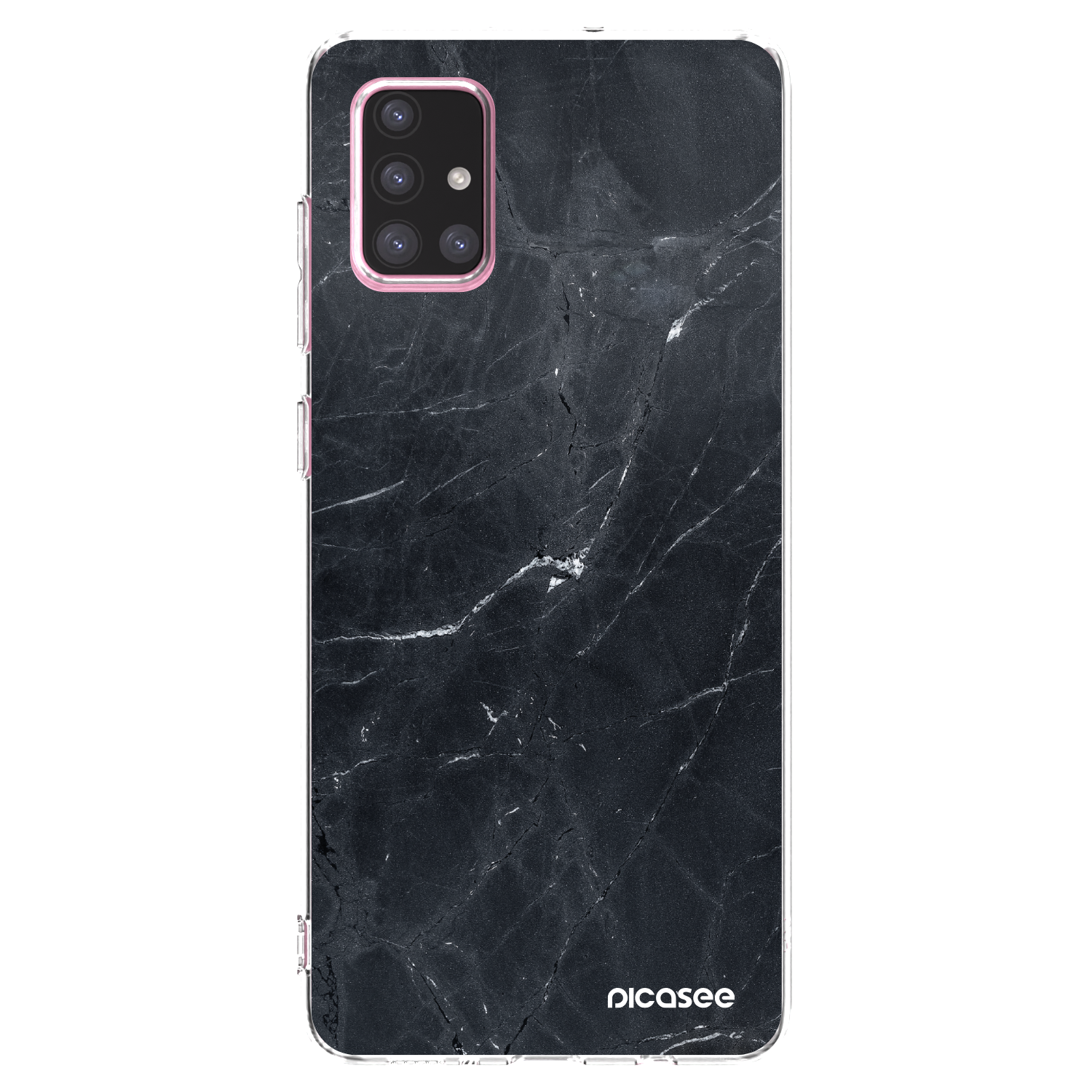 Picasee silikonový průhledný obal pro Samsung Galaxy A71 A715F - Black marble