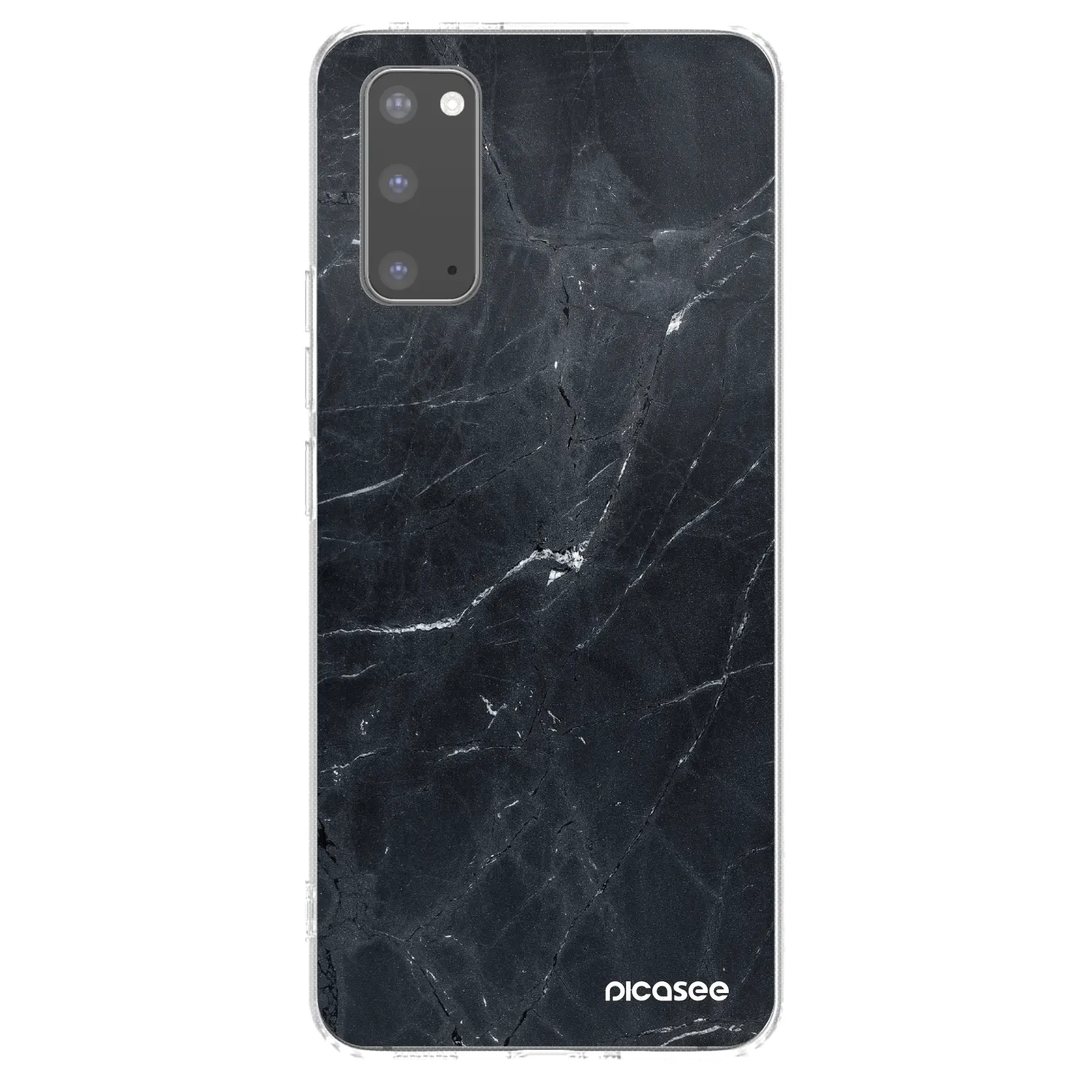 Picasee silikonový průhledný obal pro Samsung Galaxy S20 G980F - Black marble