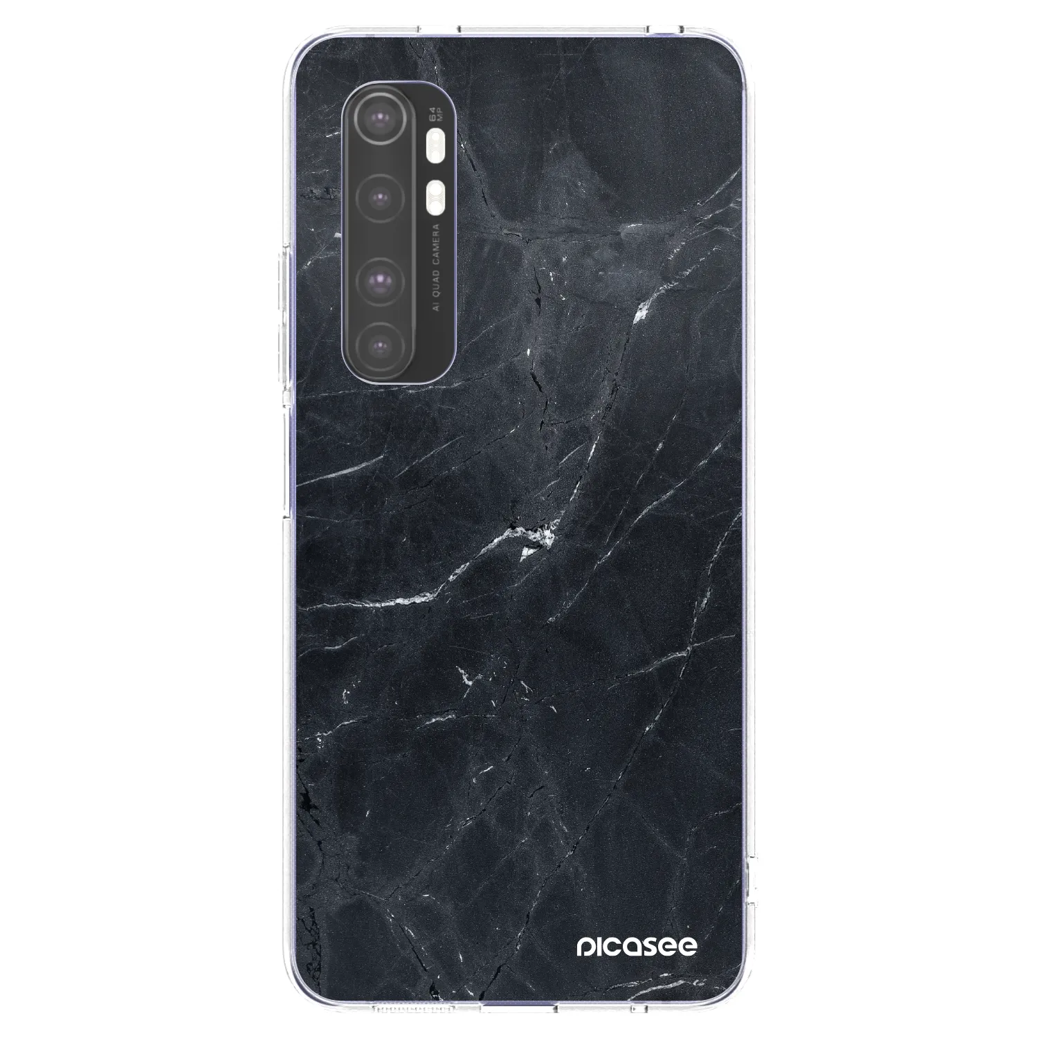 Picasee silikonový průhledný obal pro Xiaomi Mi Note 10 Lite - Black marble