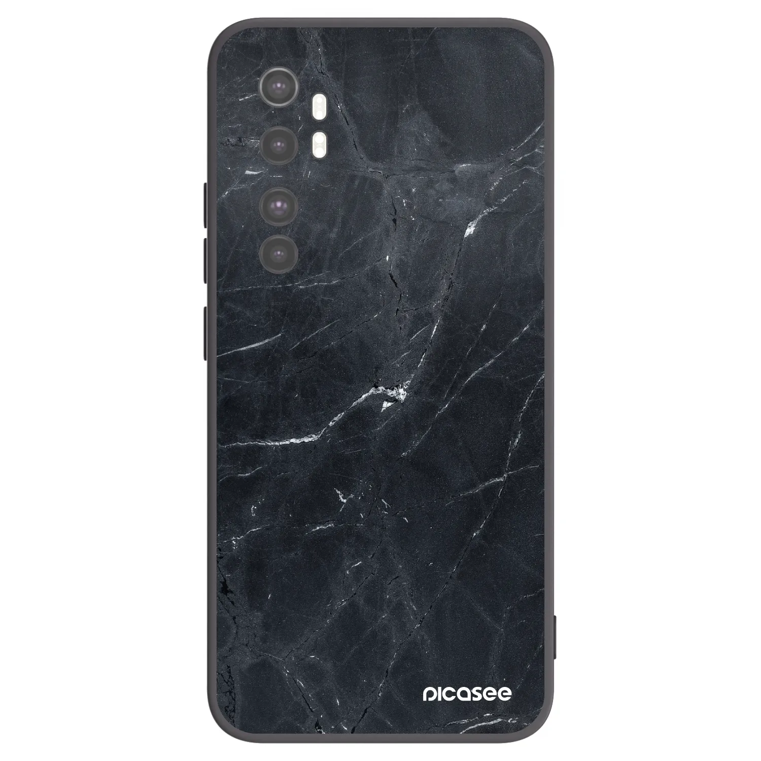 Picasee silikonový černý obal pro Xiaomi Mi Note 10 Lite - Black marble