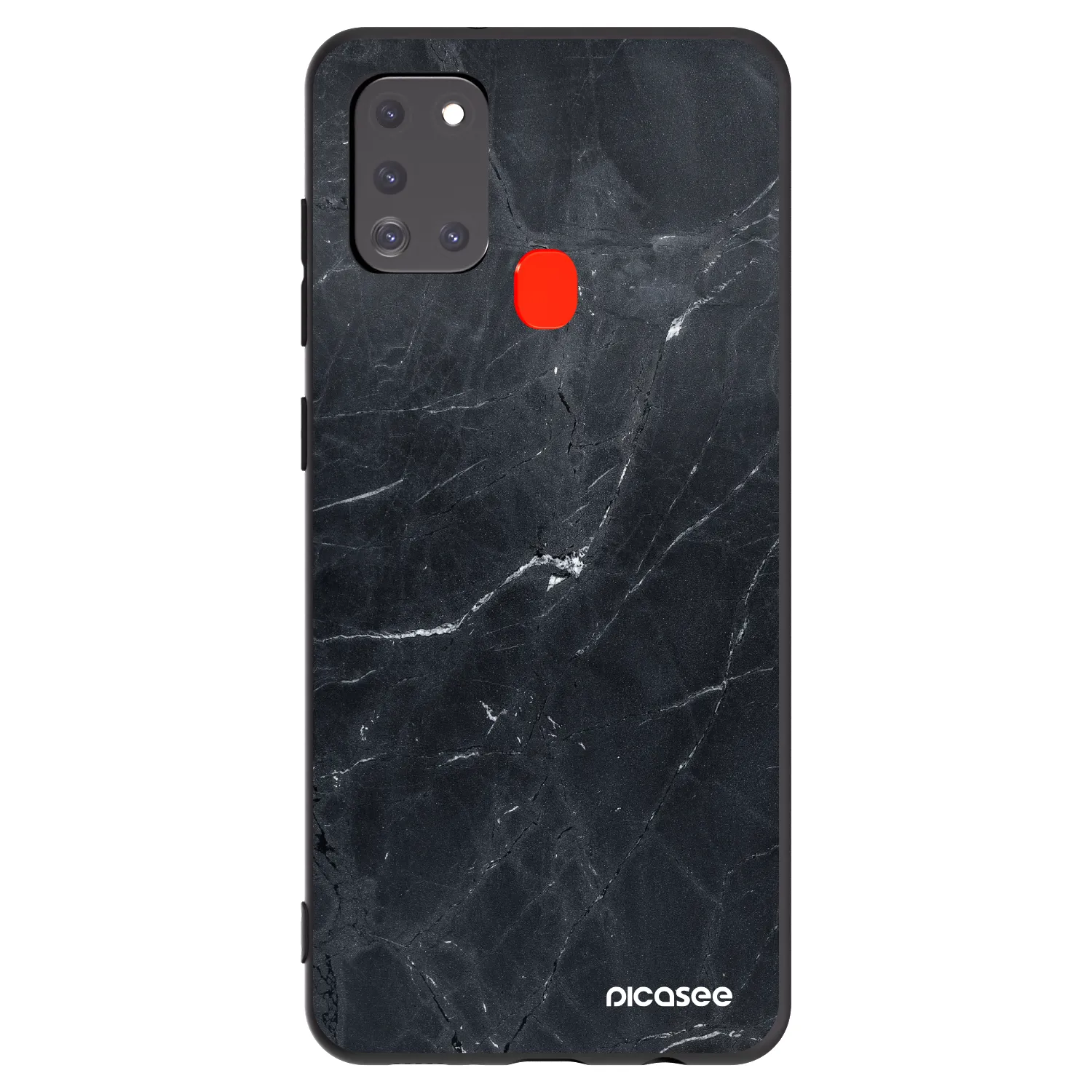 Picasee silikonový černý obal pro Samsung Galaxy A21s - Black marble
