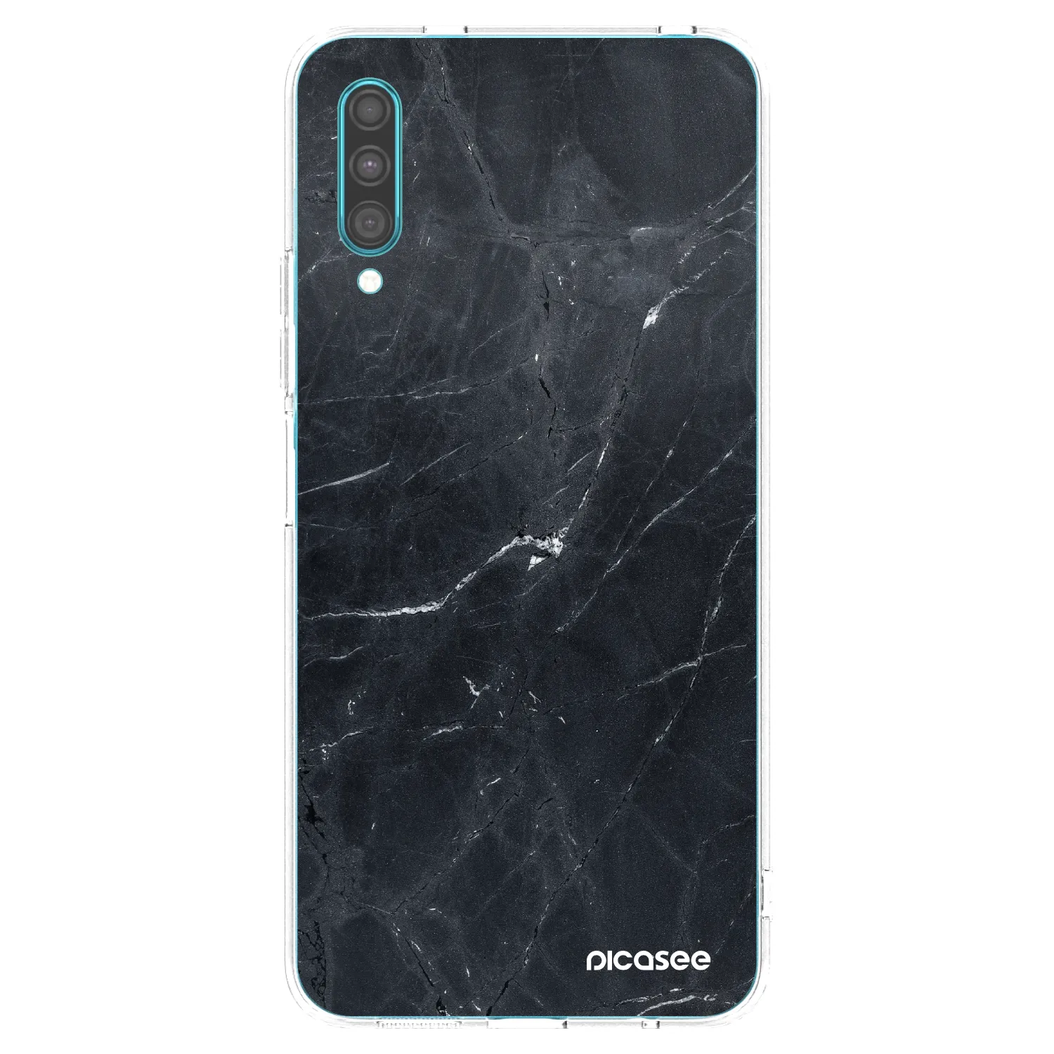 Picasee silikonový průhledný obal pro Samsung Galaxy A30s A307F - Black marble