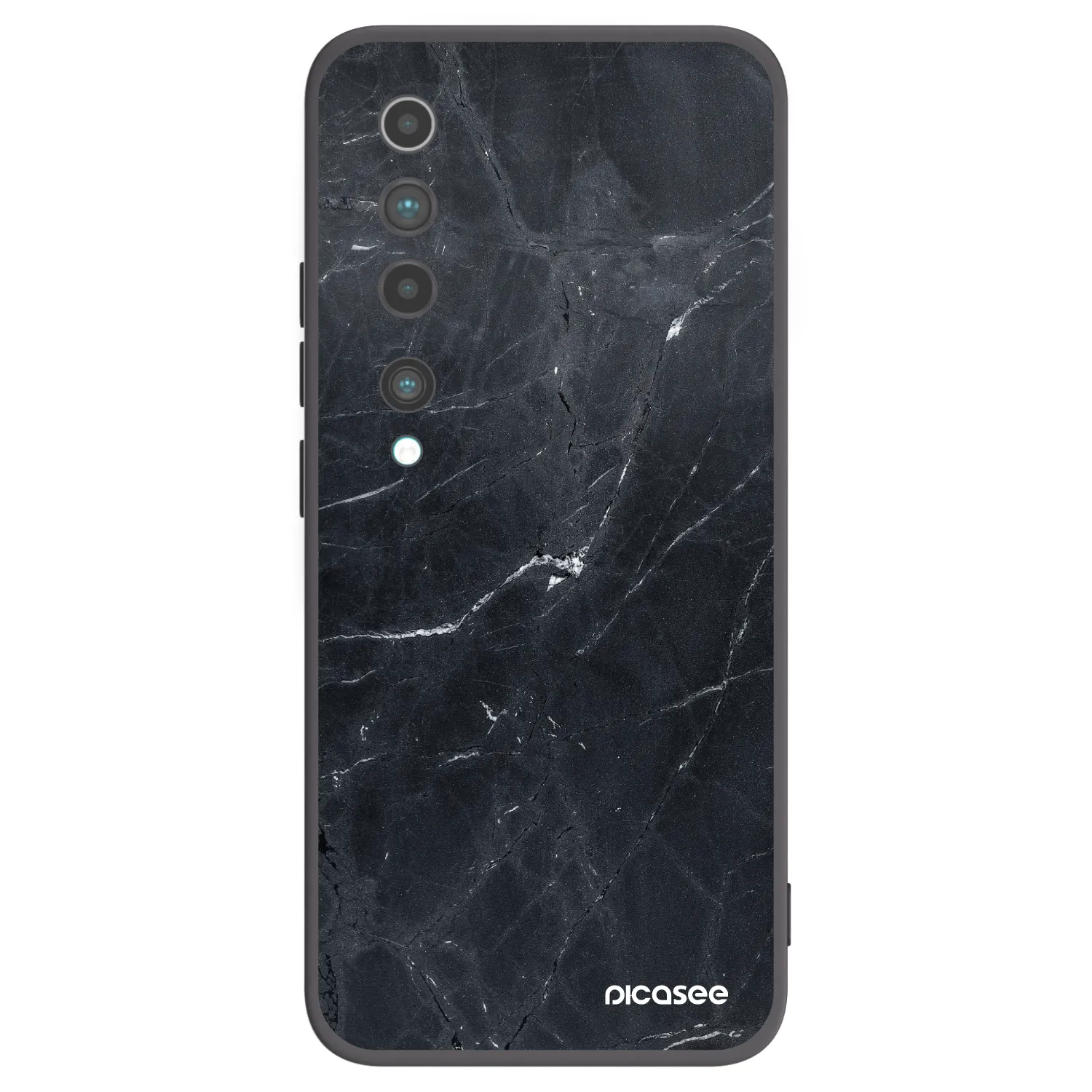 Picasee silikonový černý obal pro Xiaomi Mi 10 - Black marble