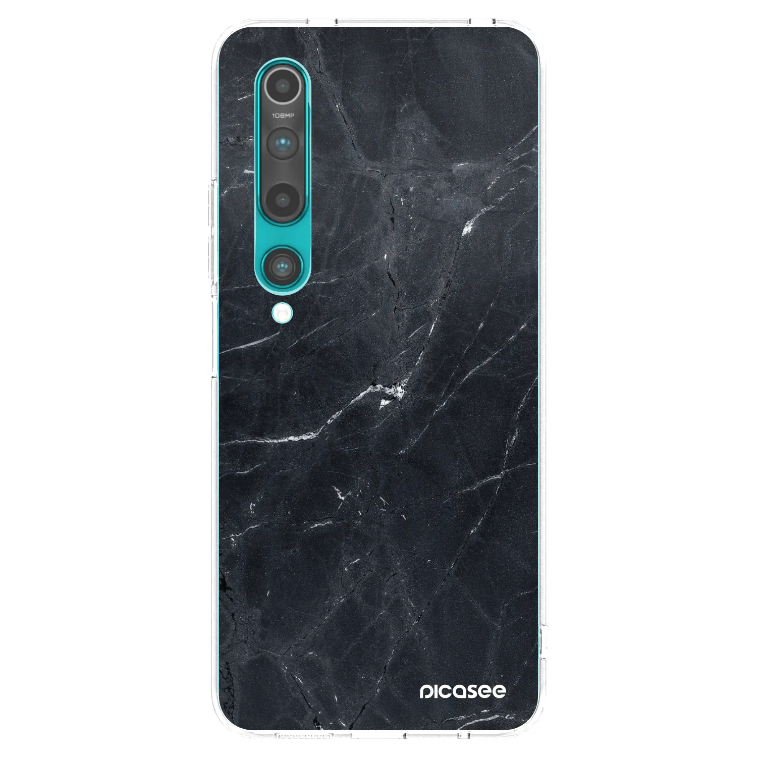 Picasee silikonový průhledný obal pro Xiaomi Mi 10 - Black marble