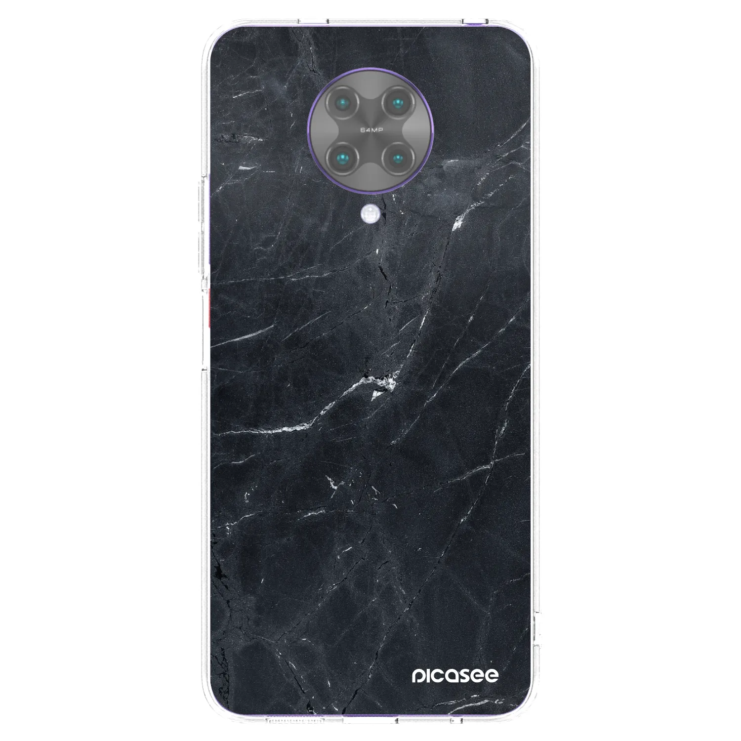 Picasee silikonový průhledný obal pro Xiaomi Poco F2 Pro - Black marble