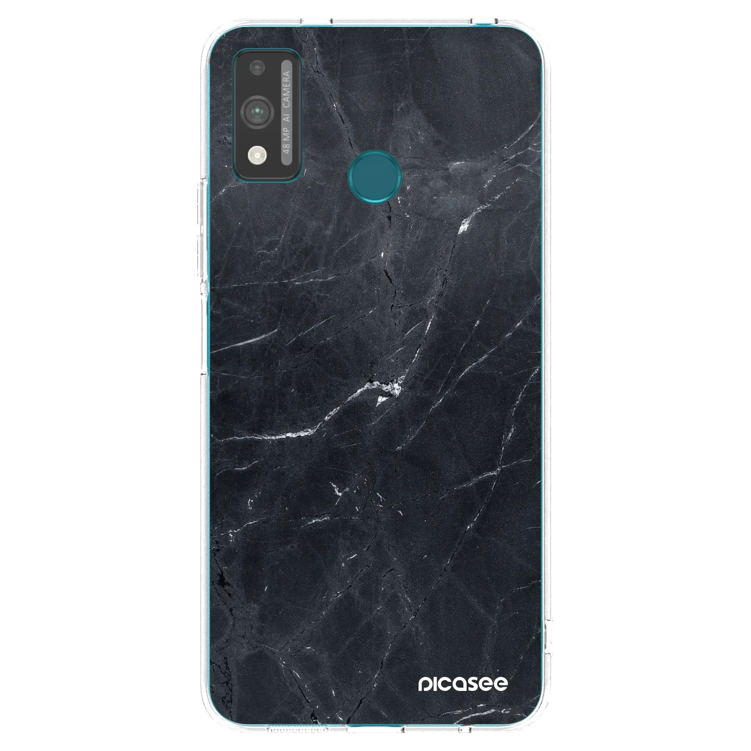 Picasee silikonový průhledný obal pro Honor 9X Lite - Black marble