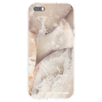Picasee silikonový průhledný obal pro Apple iPhone 5/5S/SE - Cream marble