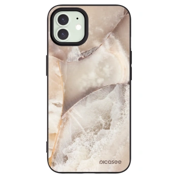 Picasee silikonový černý obal pro Apple iPhone 12 - Cream marble