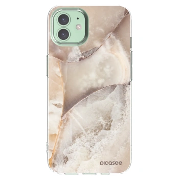Picasee silikonový průhledný obal pro Apple iPhone 12 - Cream marble