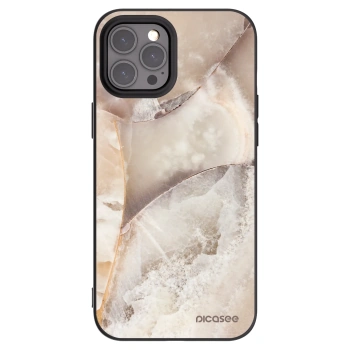Picasee silikonový černý obal pro Apple iPhone 12 Pro Max - Cream marble