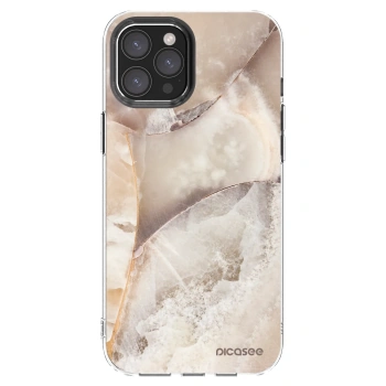 Picasee silikonový průhledný obal pro Apple iPhone 12 Pro Max - Cream marble
