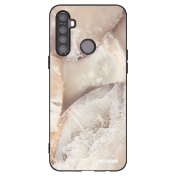 Picasee silikonový černý obal pro Realme 5 - Cream marble