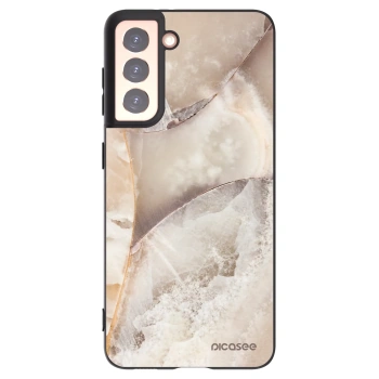 Picasee silikonový černý obal pro Samsung Galaxy S21 5G G991B - Cream marble