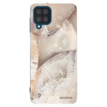 Picasee silikonový průhledný obal pro Samsung Galaxy A12 A125F - Cream marble