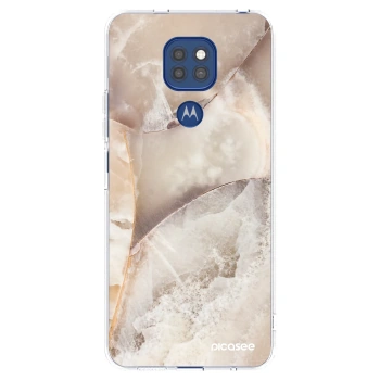 Picasee silikonový průhledný obal pro Motorola Moto G9 Play - Cream marble