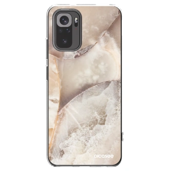 Picasee silikonový průhledný obal pro Xiaomi Redmi Note 10 - Cream marble