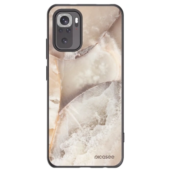 Picasee silikonový černý obal pro Xiaomi Redmi Note 10 - Cream marble
