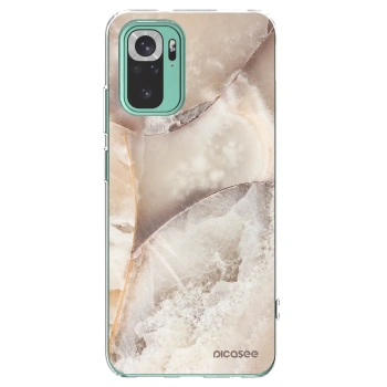 Picasee silikonový průhledný obal pro Xiaomi Redmi Note 10 Pro - Cream marble