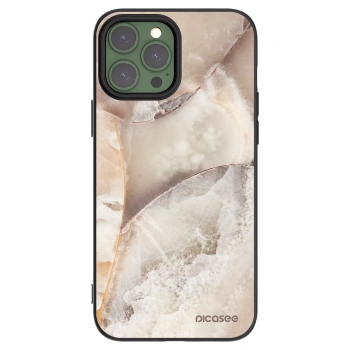 Picasee silikonový černý obal pro Apple iPhone 13 Pro Max - Cream marble