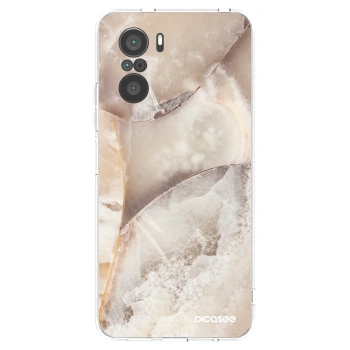 Picasee silikonový průhledný obal pro Xiaomi Poco F3 - Cream marble