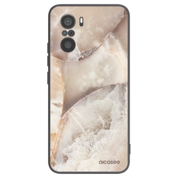 Picasee silikonový černý obal pro Xiaomi Poco F3 - Cream marble