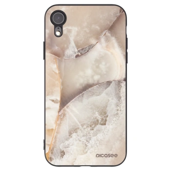 Picasee silikonový černý obal pro Apple iPhone XR - Cream marble