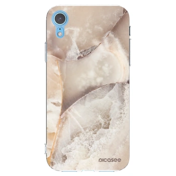 Picasee silikonový průhledný obal pro Apple iPhone XR - Cream marble