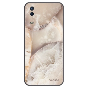 Picasee silikonový černý obal pro Vivo Y11s - Cream marble