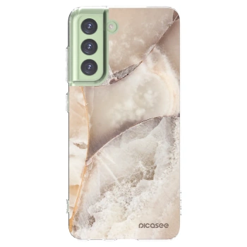 Picasee silikonový průhledný obal pro Samsung Galaxy S21 FE 5G - Cream marble