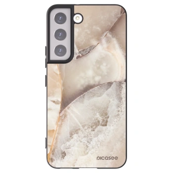 Picasee silikonový černý obal pro Samsung Galaxy S22 5G - Cream marble
